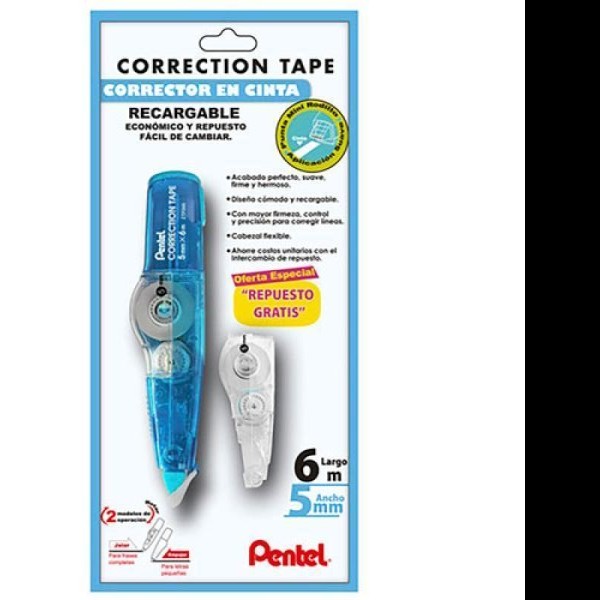 CORRECTOR CINTA 6.0MMX5MM PENTEL ZTP205BPM BL. C1 REP 12